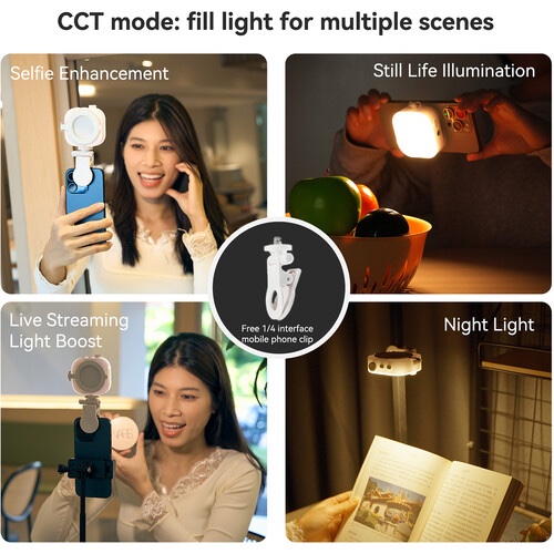TELESIN Magnetic Ice Cube RGB Light for Magnetic Smartphones P5-BGD-03 - Image 10