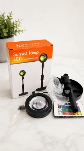 Sunset Projection Lamp Led Light, Romantic Visual Mood Lighting Lamp, 90 Degree Rotation Network Red Light, Modern Floor Stand Night Light for Living Room Bedroom Decor - Image 6